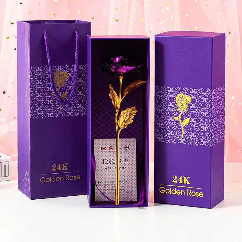 24K Aluminum Foil Plated Rose - Valentine's Day Gift