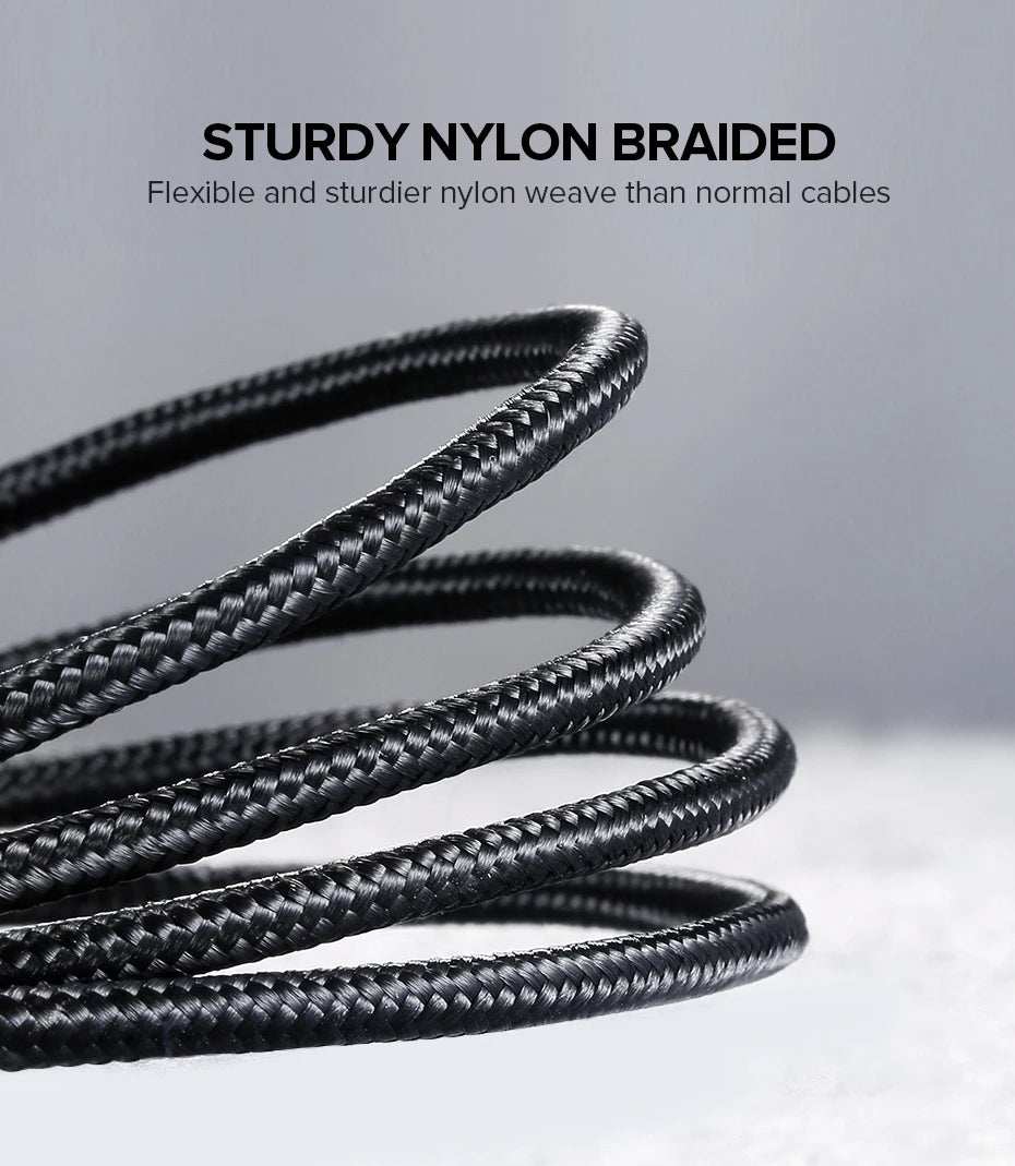 2A Nylon Fast Charging USB Charger Data Cable Mobile Phone