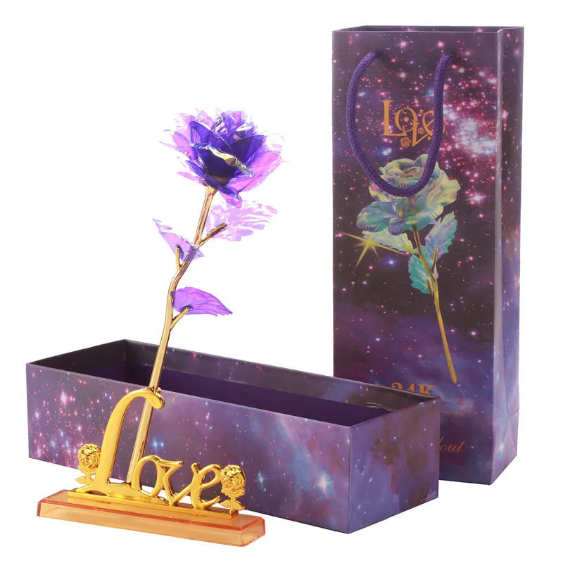 24K Aluminum Foil Plated Rose - Valentine's Day Gift