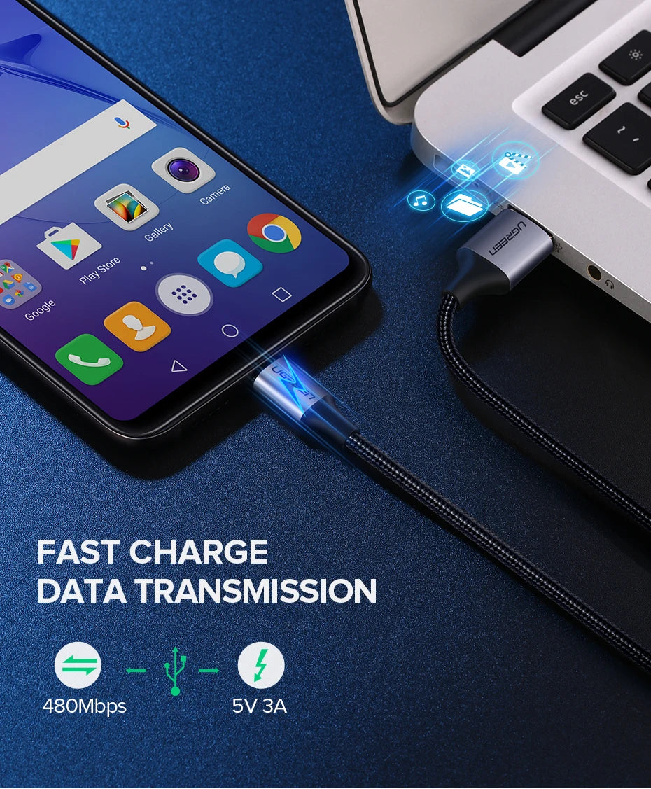 2A Nylon Fast Charging USB Charger Data Cable Mobile Phone