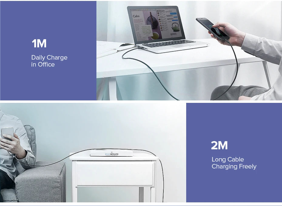 2A Nylon Fast Charging USB Charger Data Cable Mobile Phone