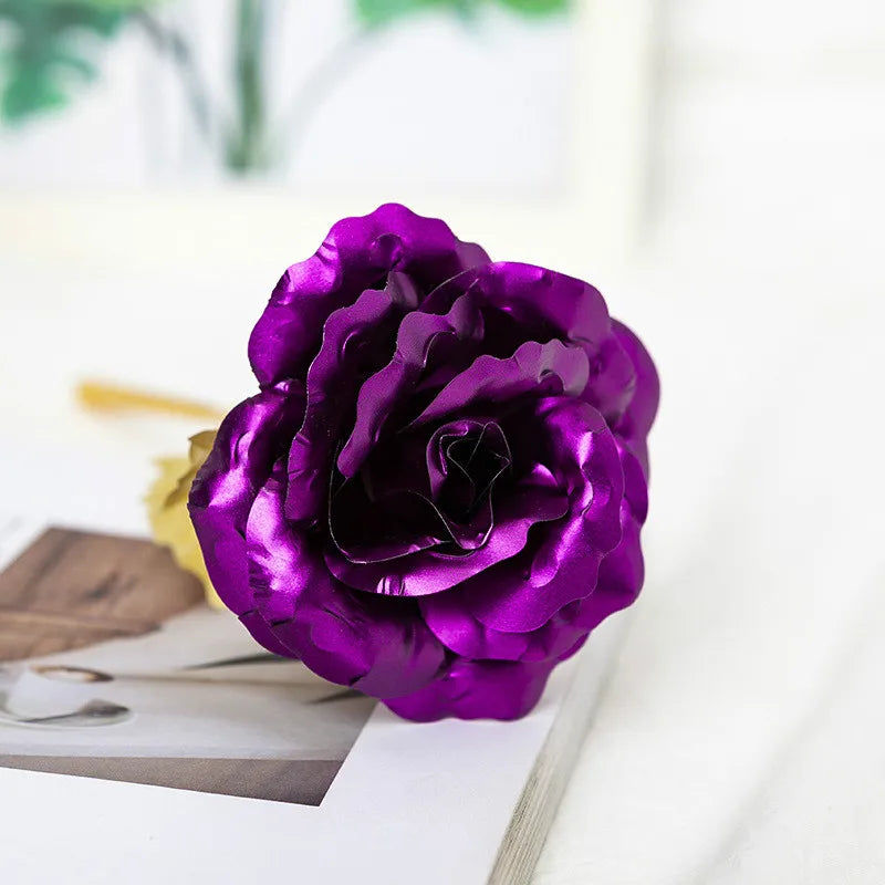 24K Aluminum Foil Plated Rose - Valentine's Day Gift