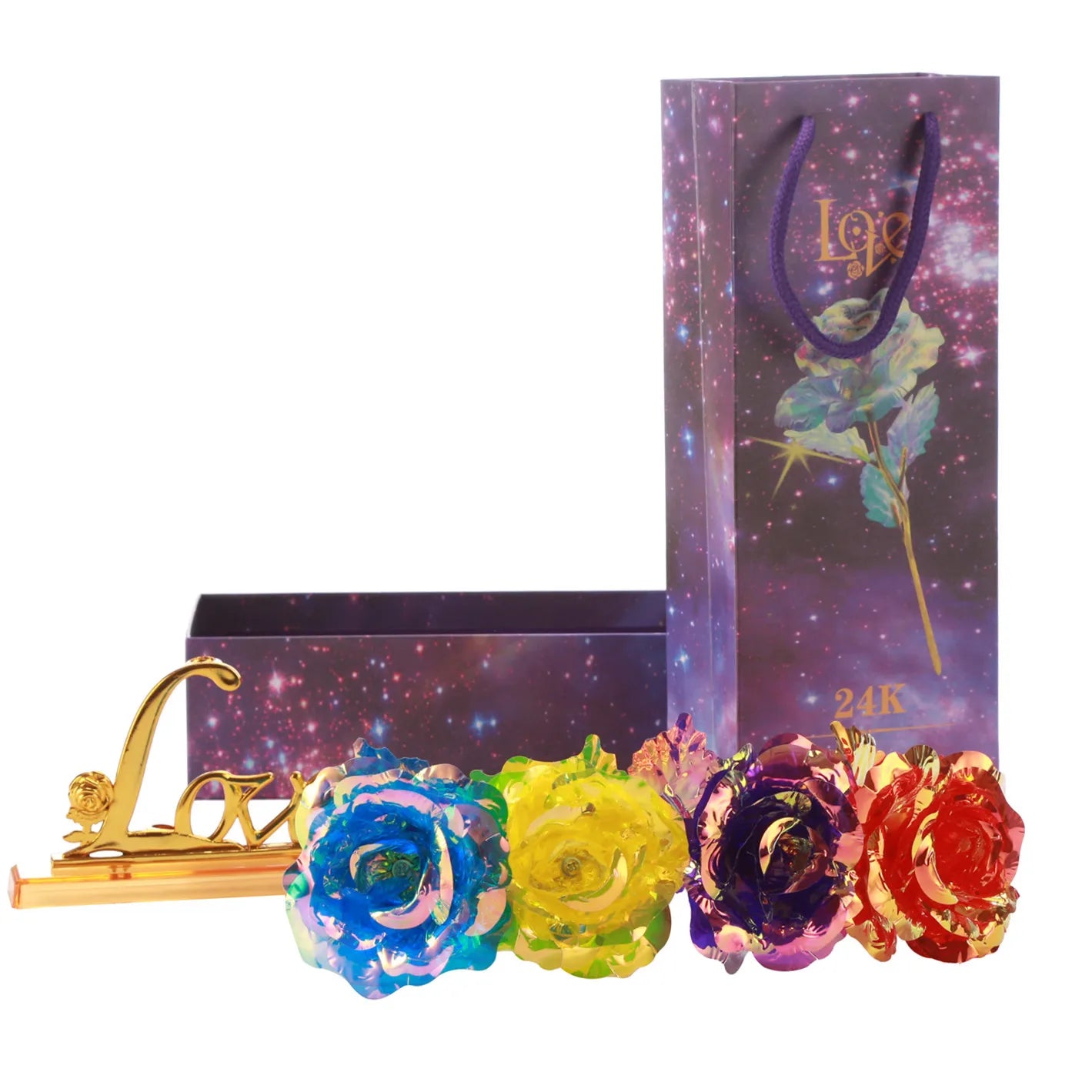 24K Aluminum Foil Plated Rose - Valentine's Day Gift