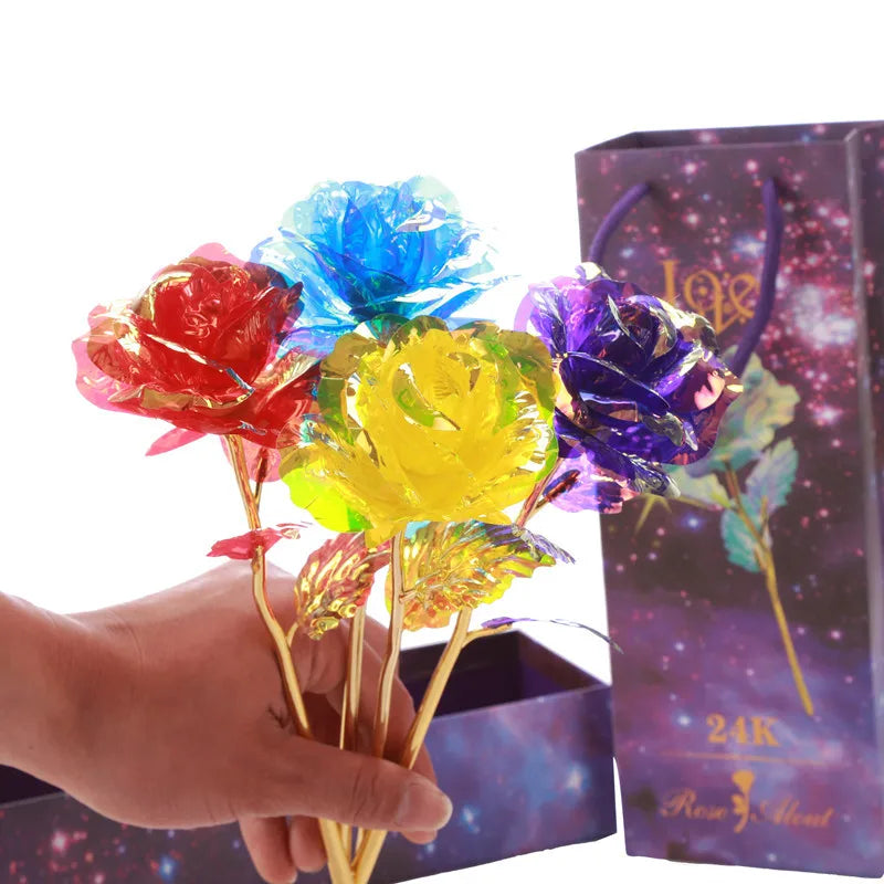 24K Aluminum Foil Plated Rose - Valentine's Day Gift