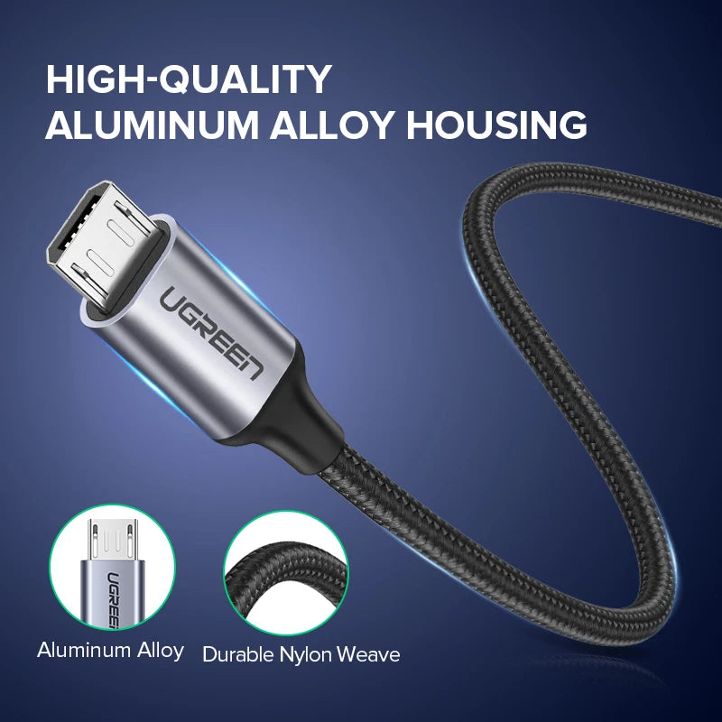 2A Nylon Fast Charging USB Charger Data Cable Mobile Phone