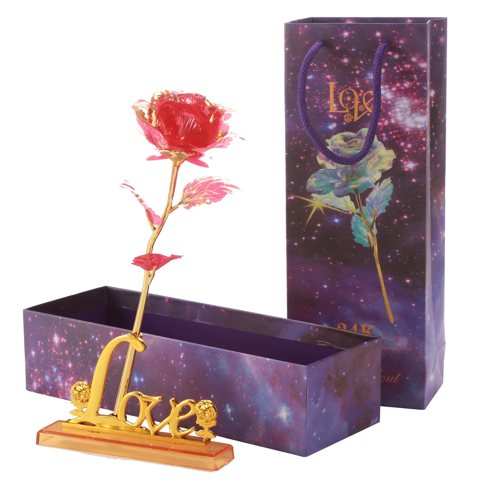 24K Aluminum Foil Plated Rose - Valentine's Day Gift