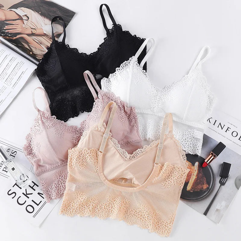 Women French Lace Underwear Bra Top Lingerie Set