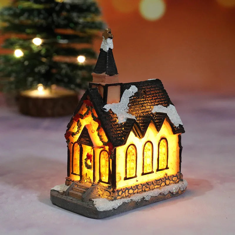 Christmas Decorations  LED Luminous Micro Landscape House