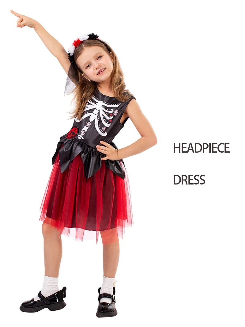 Halloween cosplay girls sleepveless party dress