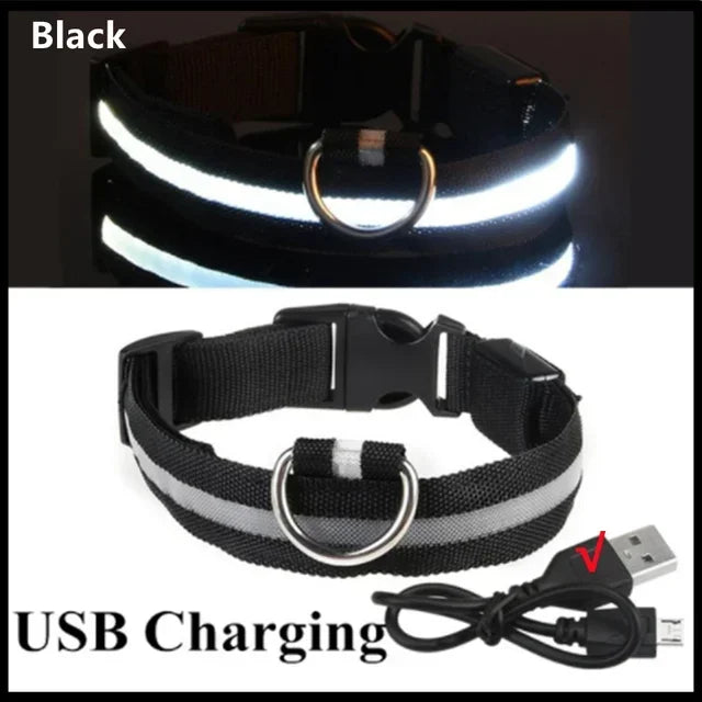 LED Glowing Dog Collar Adjustable Flashing