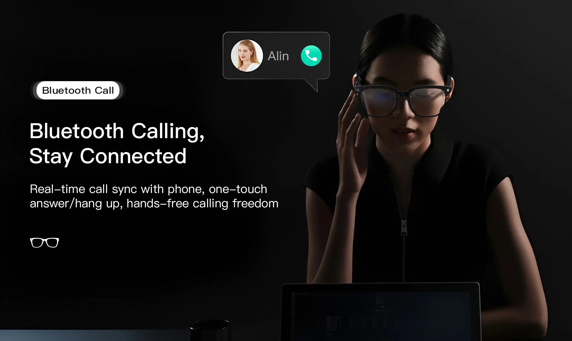 Smart AI Translation 4K Camera Bluetooth Music Glasses