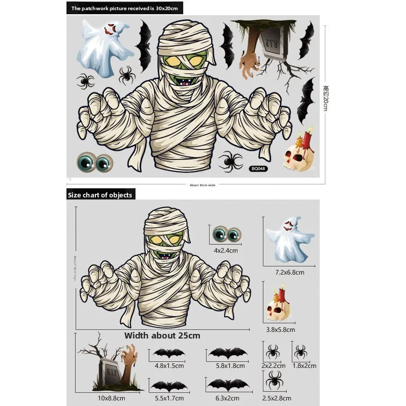 Halloween Glass Showcase Scene Decoration