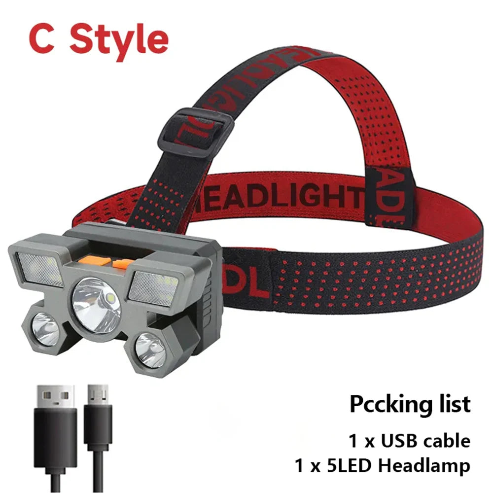 5 LED Rechargeable 一Strong Camping Adventure Headlamp