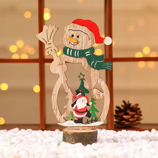 Wooden Crafts Creative Ornaments Santa Claus Snowman