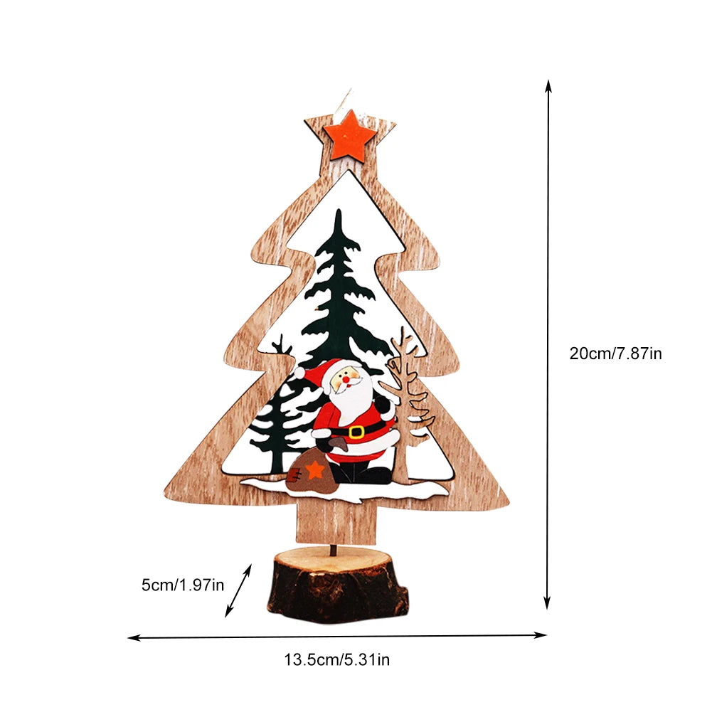 Wooden Crafts Creative Ornaments Santa Claus Snowman