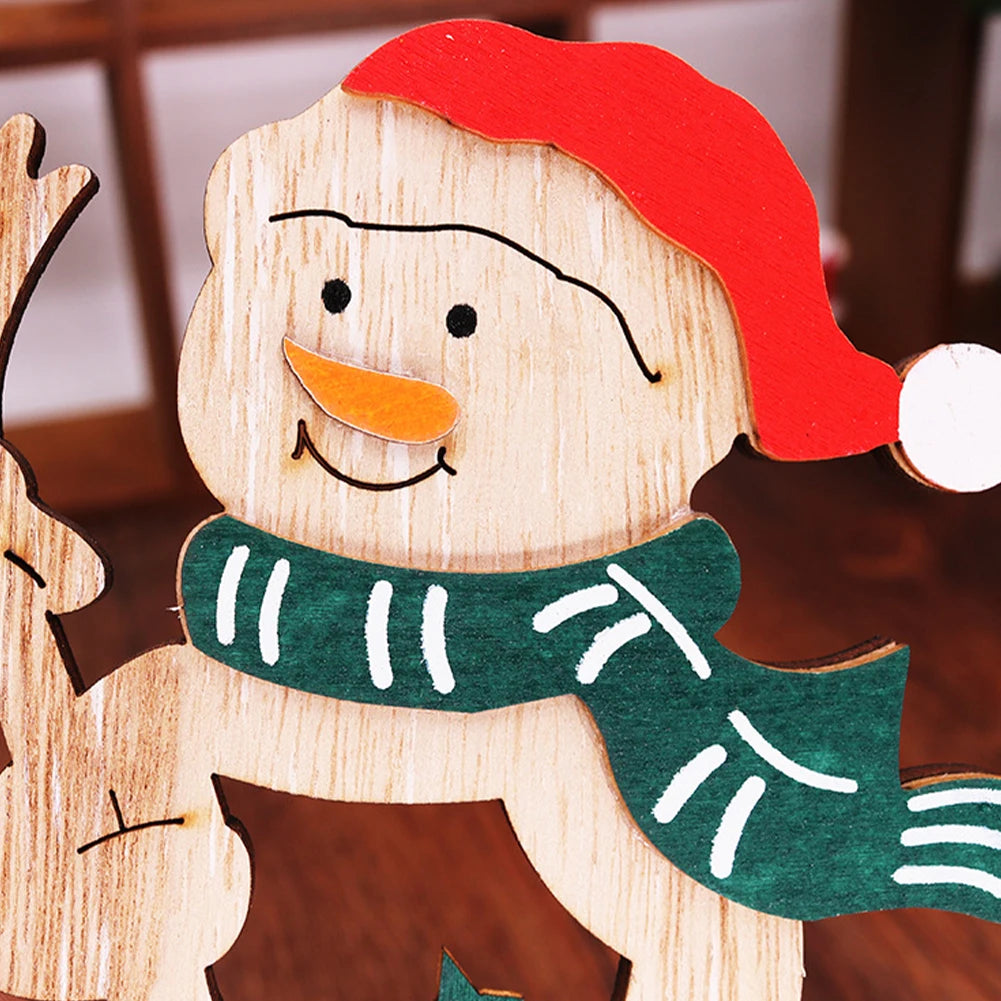 Wooden Crafts Creative Ornaments Santa Claus Snowman