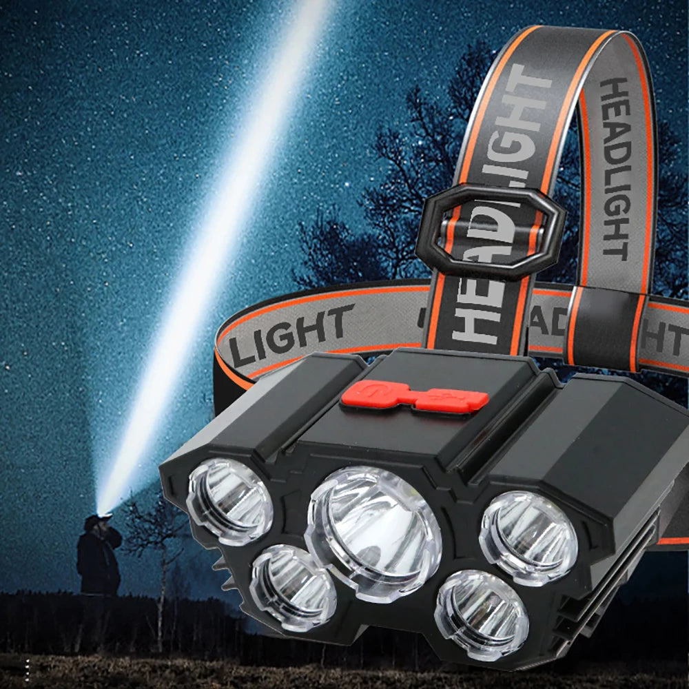 5 LED Rechargeable 一Strong Camping Adventure Headlamp