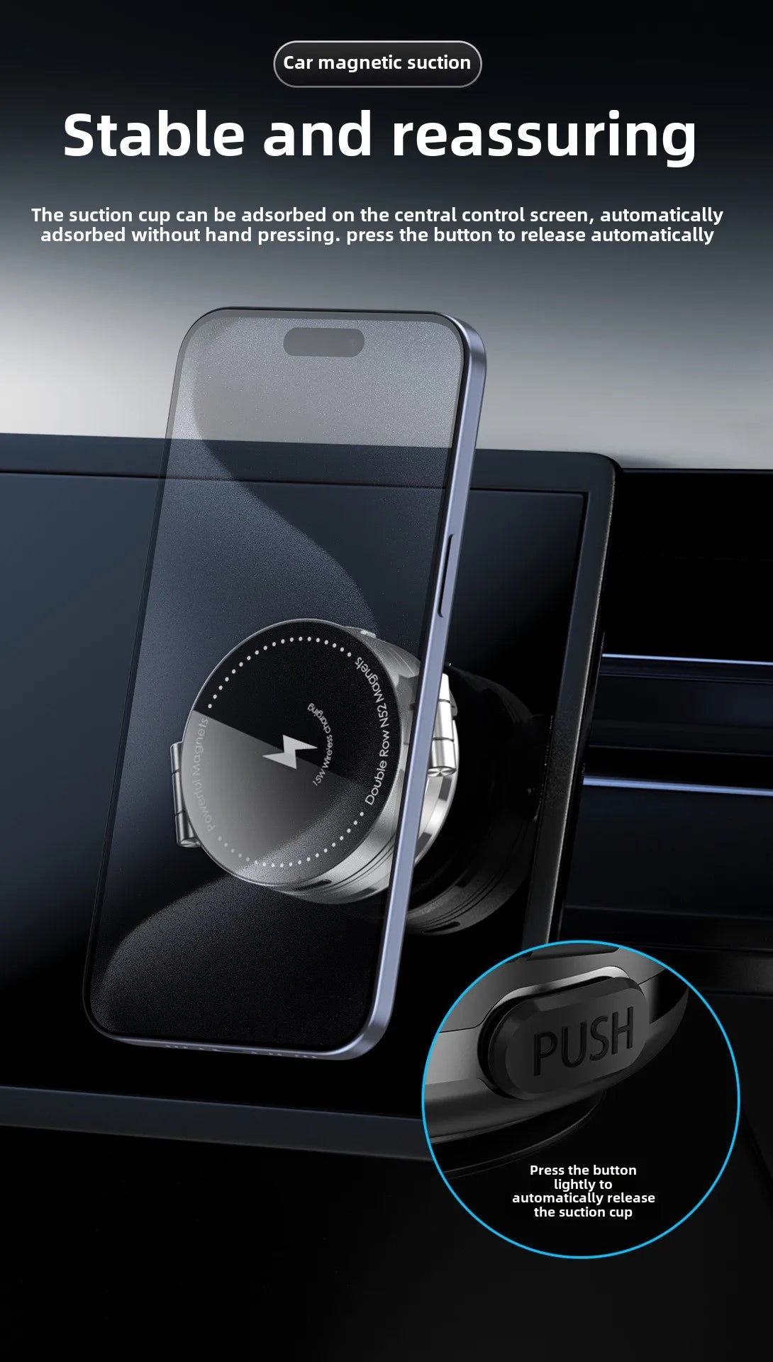 15W Wireless Charger  Double Sides Phone Holder
