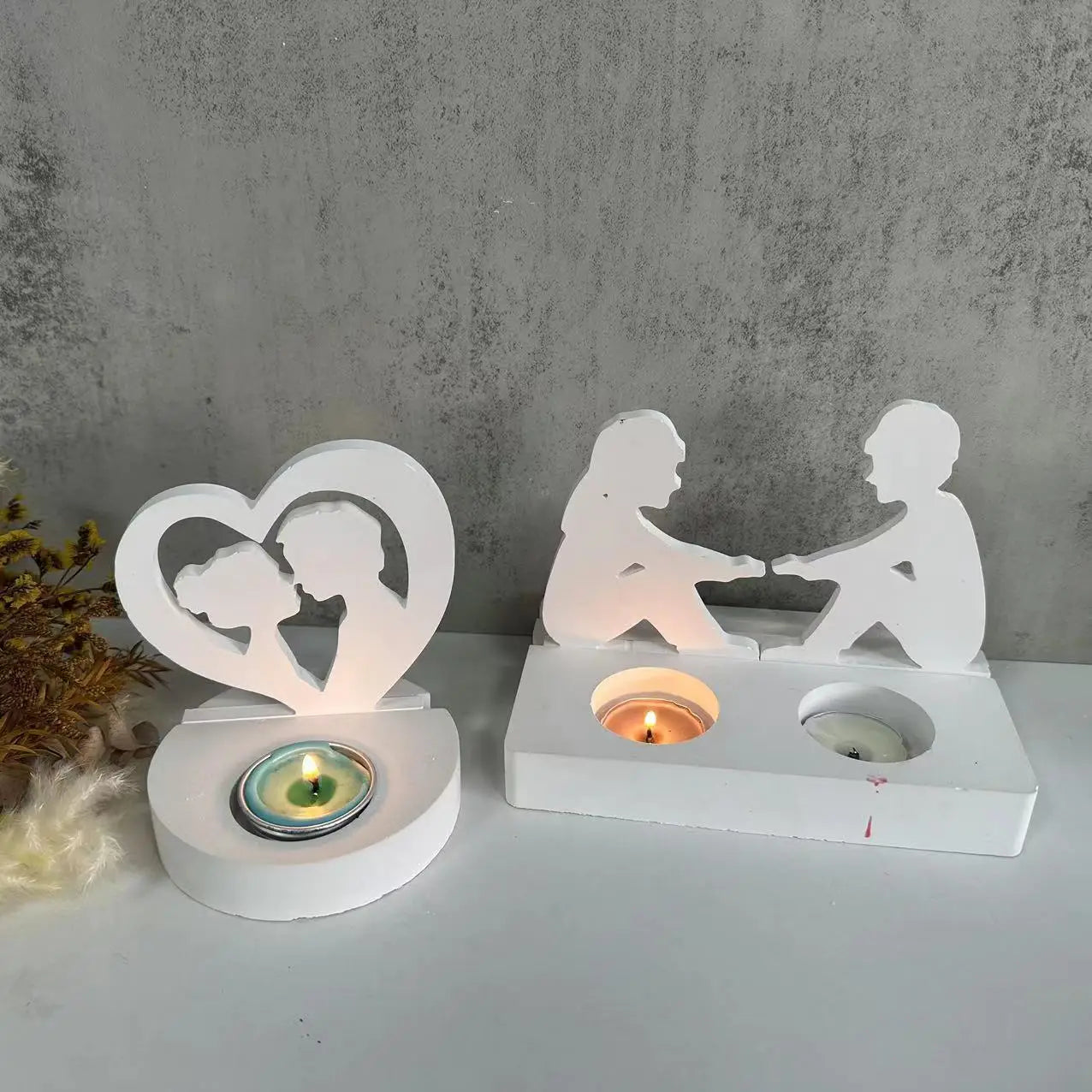 Valentine's Day Candle Holder Silicone Mold Couple