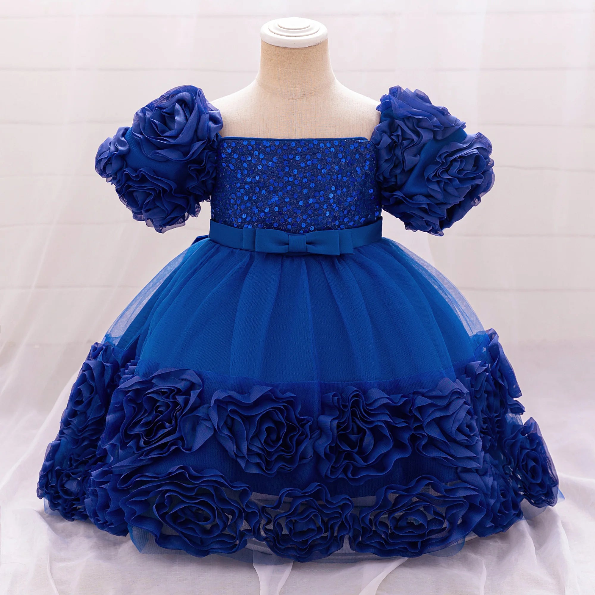 3D Flower Girls Party Princess Dress