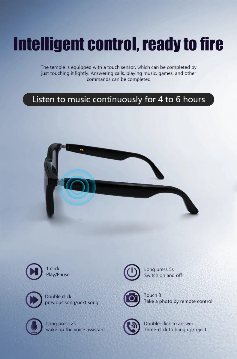 Hot GS05 Smart Glasses 2 in 1 UV Protection Polarized  Music Sunglasses