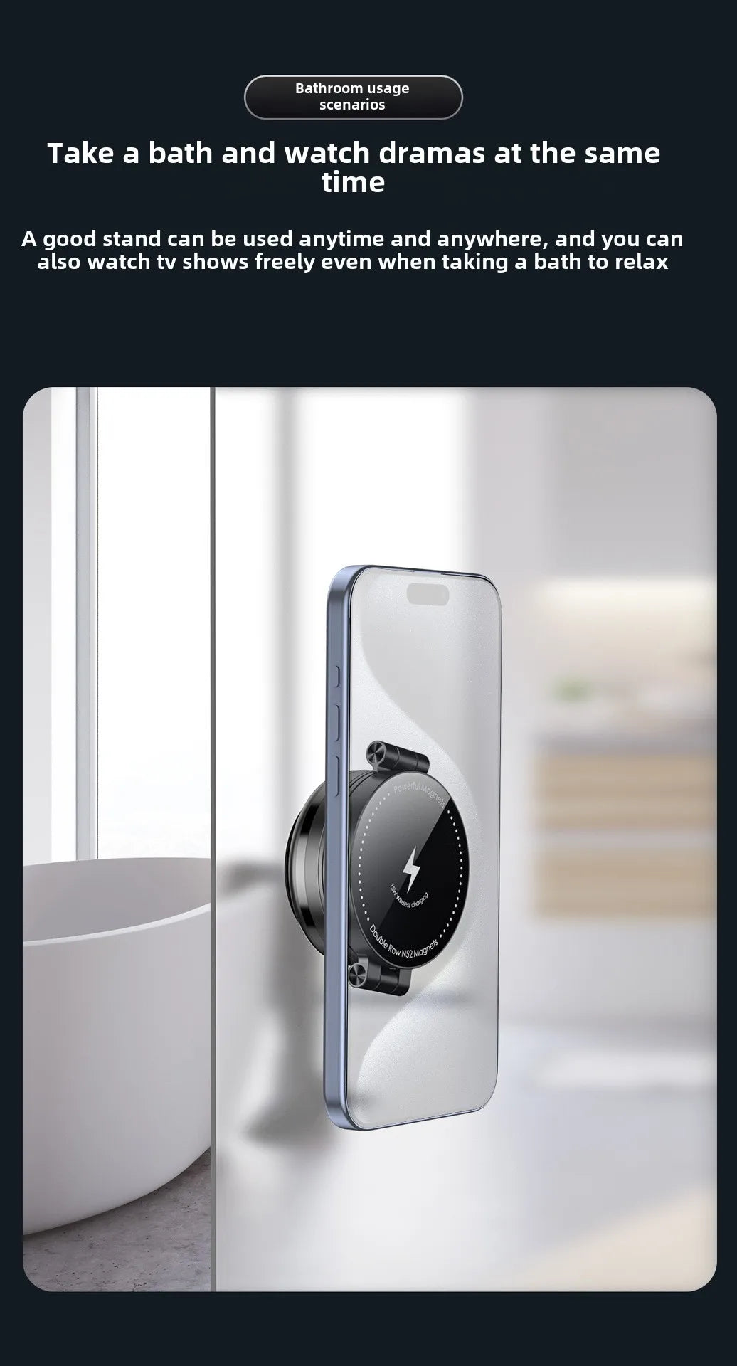 15W Wireless Charger  Double Sides Phone Holder