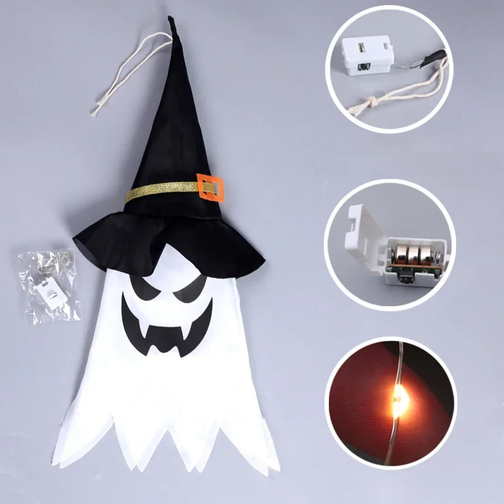 Halloween LED Flashing Light Hanging Ghost Decoration