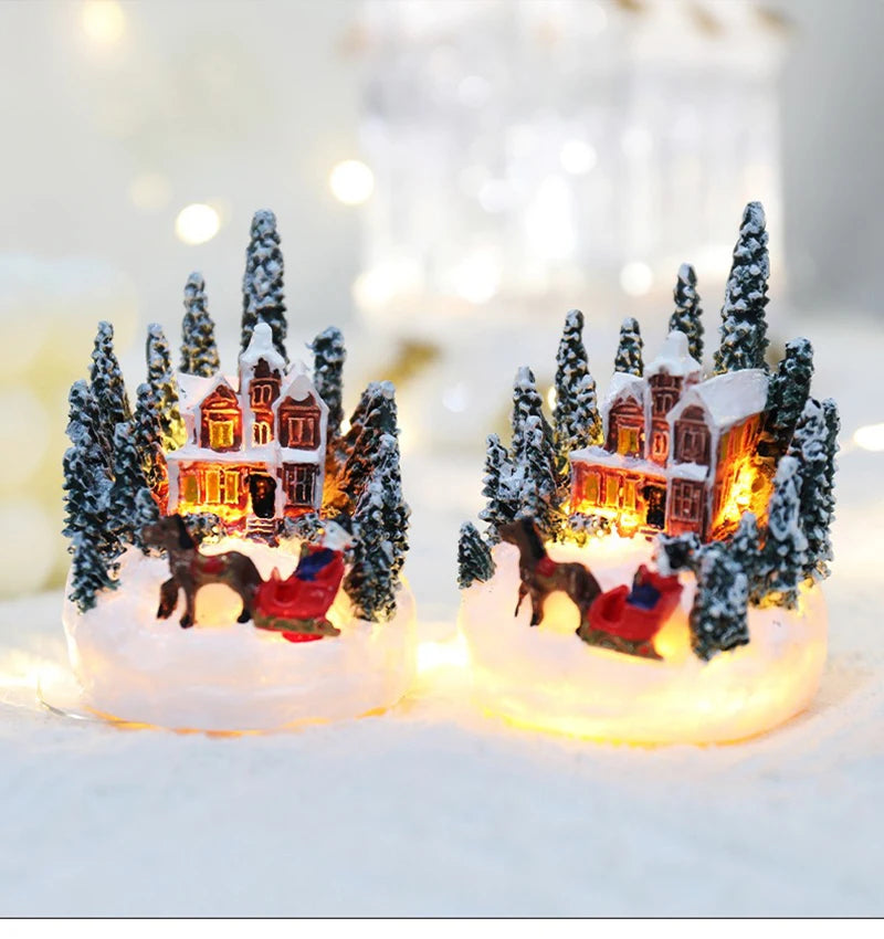Christmas Decorations  LED Luminous Micro Landscape House