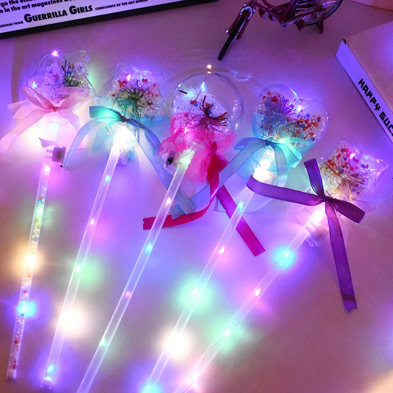 1-5Pcs LED Fairy Wands With Lights Magic Stick Toys