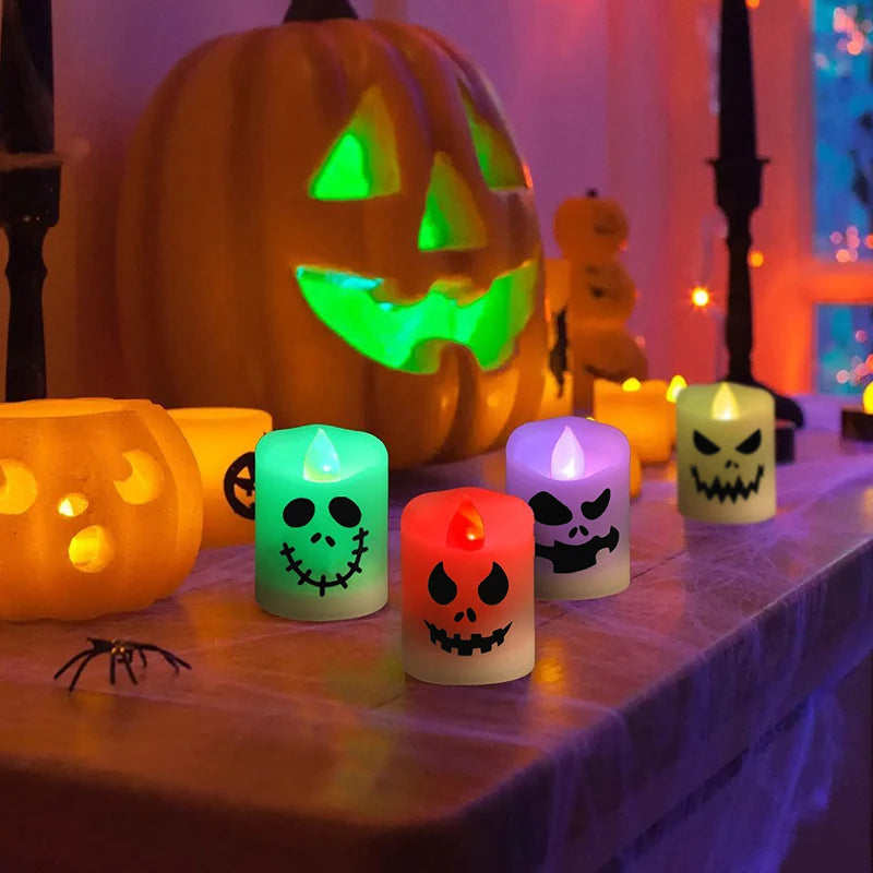 6pcs Halloween Led Ghost Candle Light