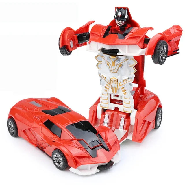 Mini 2 In 1 Automatic Transformation Robot Model Car Children Toy
