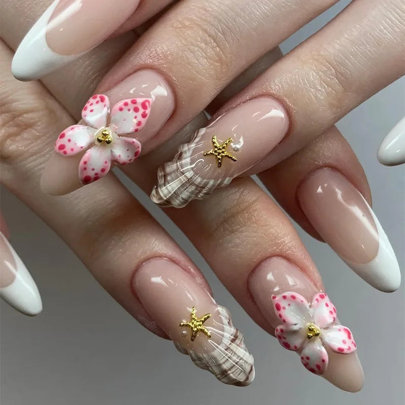 24pcs Retro Ocean Fake Nails