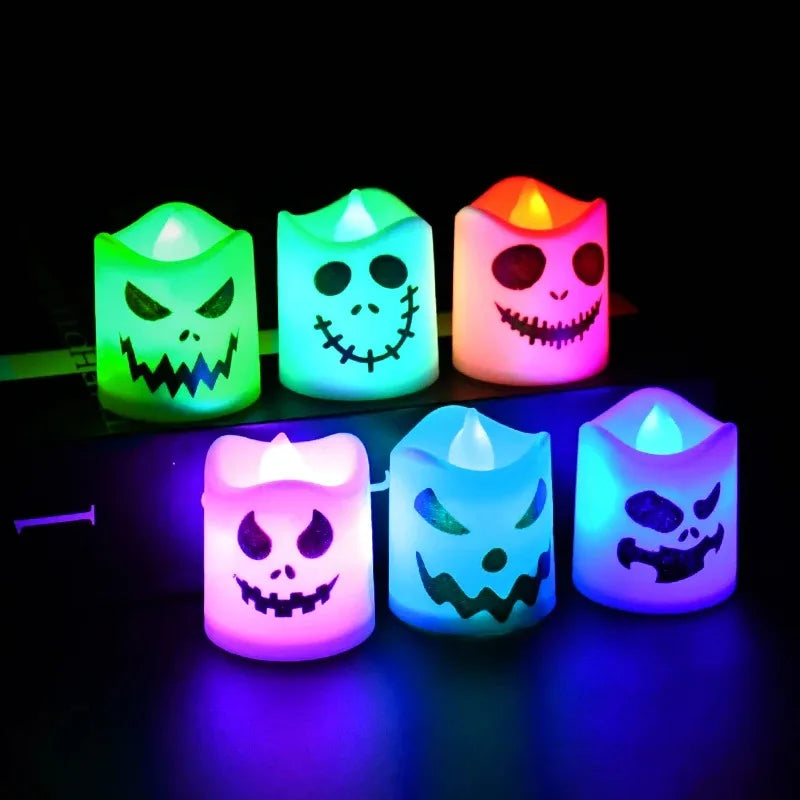 6pcs Halloween Led Ghost Candle Light