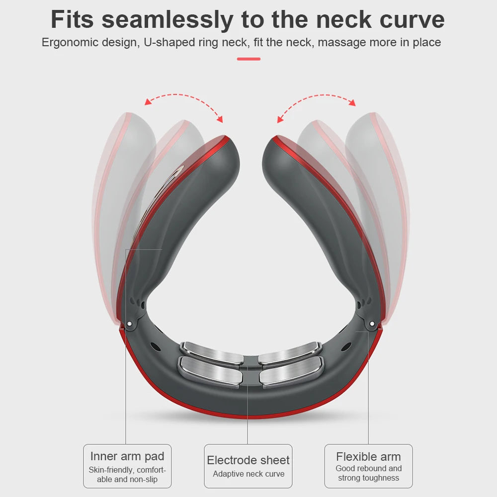 Electric Neck Magnetic Pulse Heating Relax Pain Relief Massage