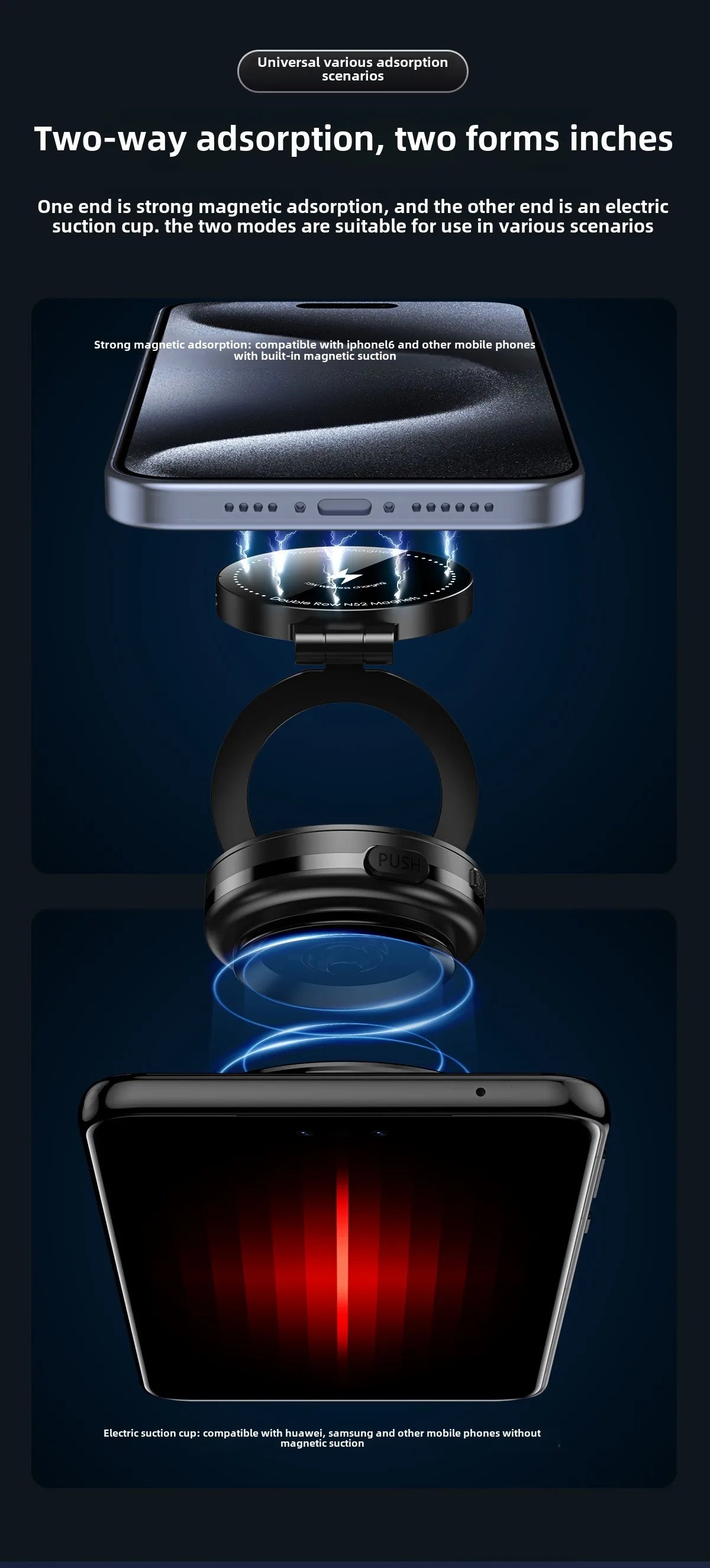 15W Wireless Charger  Double Sides Phone Holder