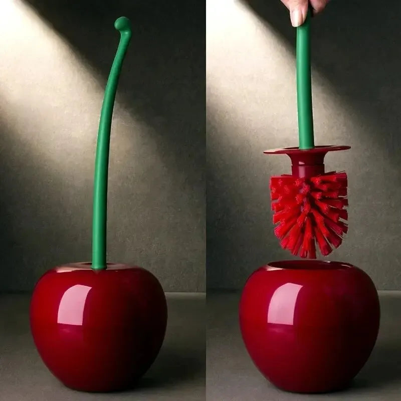Cherry Shape Lavatory Toilet Brush Holder Set