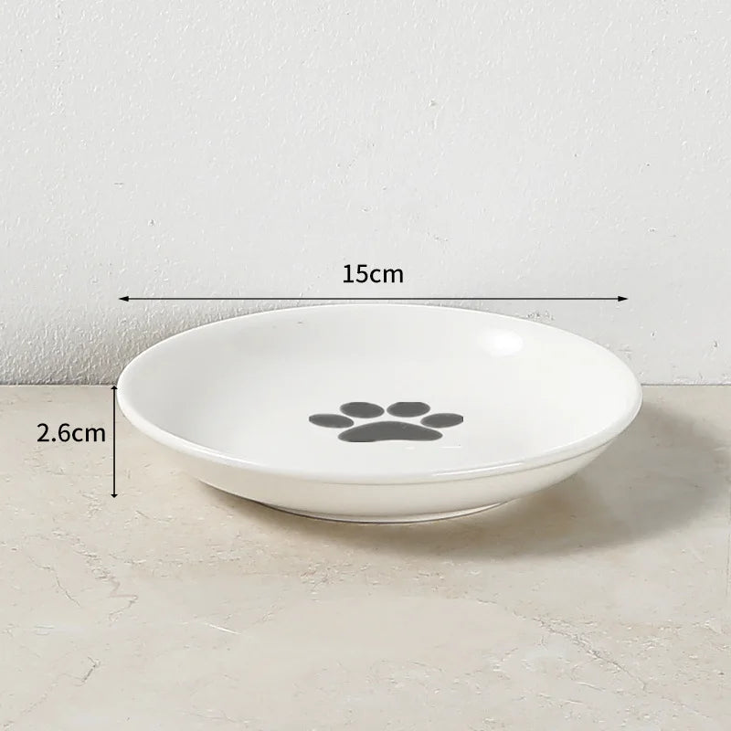 Ceramic Pet Bowl Dish Stainless Steel Raised Stand