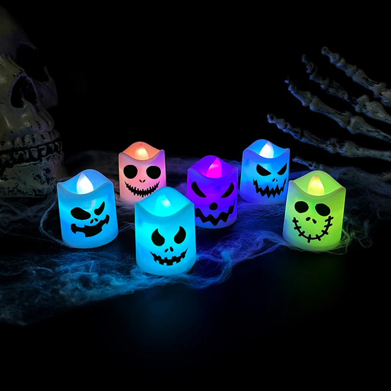 6pcs Halloween Led Ghost Candle Light