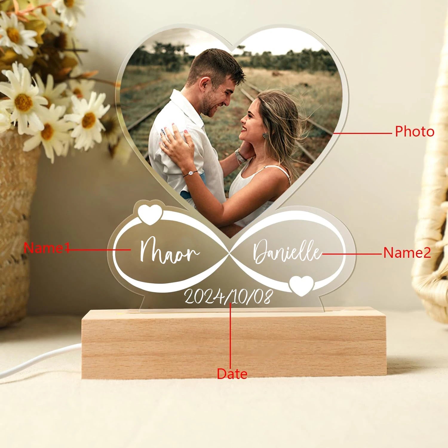 Personalized Photo Love Frame Acrylic Plaque