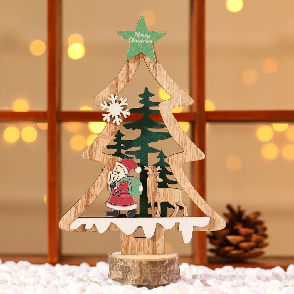 Wooden Crafts Creative Ornaments Santa Claus Snowman
