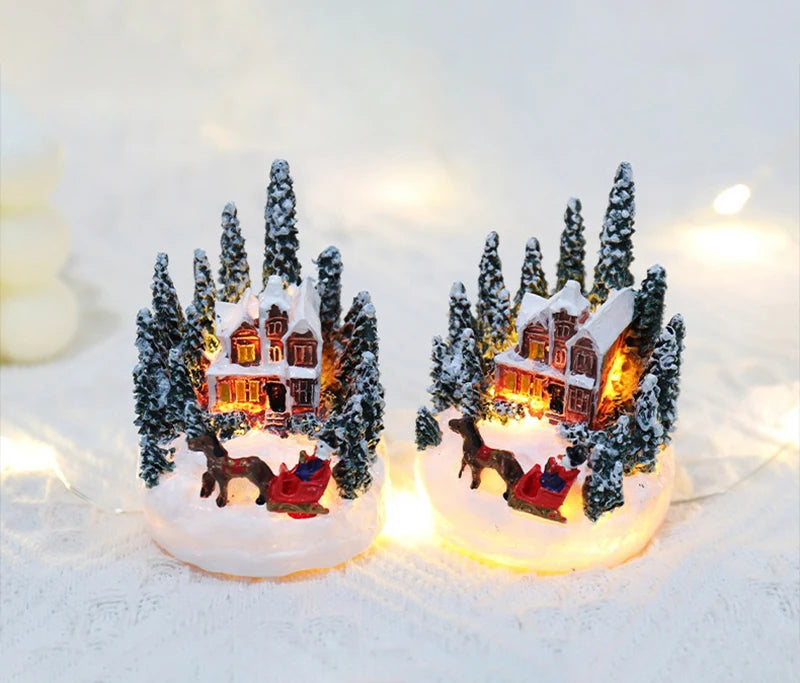Christmas Decorations  LED Luminous Micro Landscape House