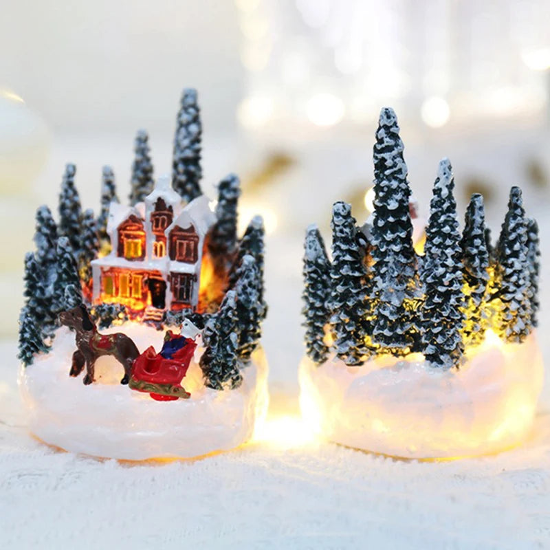 Christmas Decorations  LED Luminous Micro Landscape House