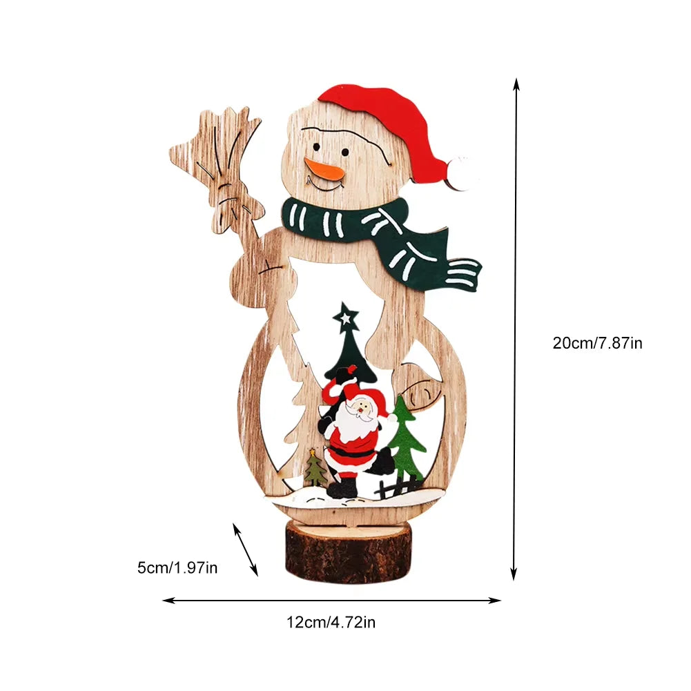 Wooden Crafts Creative Ornaments Santa Claus Snowman