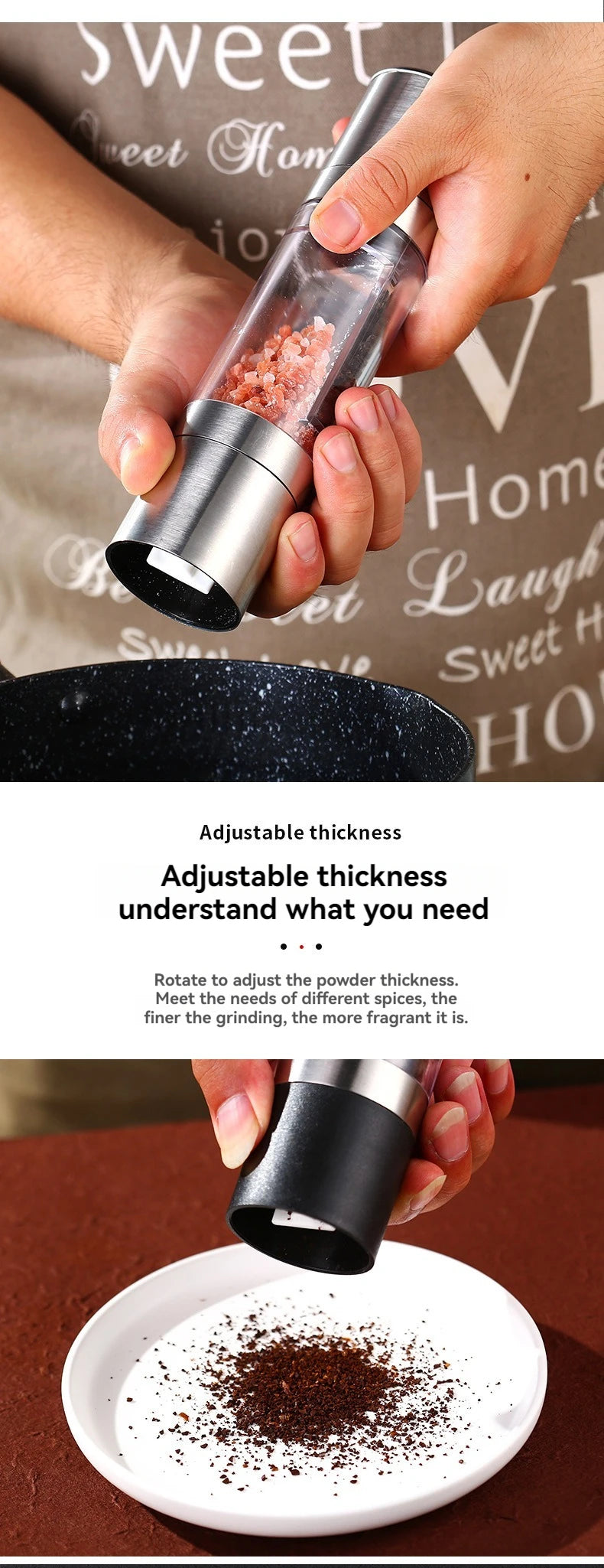 Salt and Pepper Grinder 2 in 1