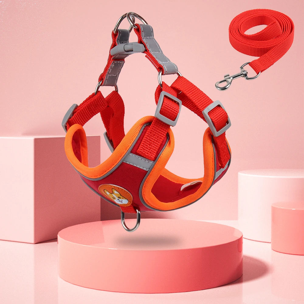 Step-in Pet Adjustable Soft Harness and Leash Set