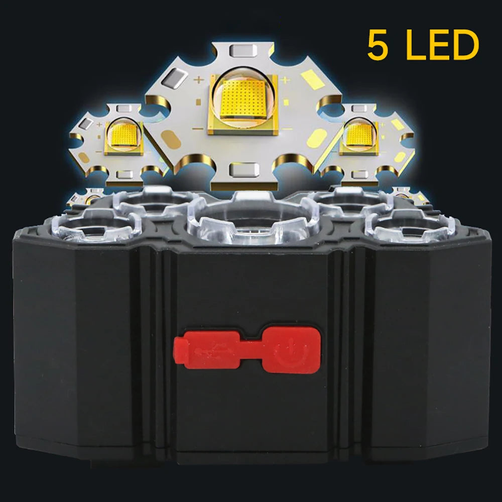 5 LED Rechargeable 一Strong Camping Adventure Headlamp