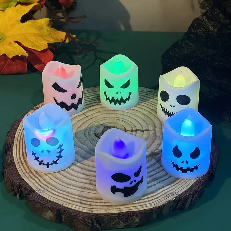 6pcs Halloween Led Ghost Candle Light