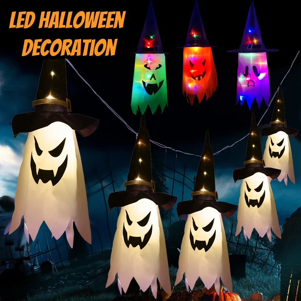 Halloween LED Flashing Light Hanging Ghost Decoration