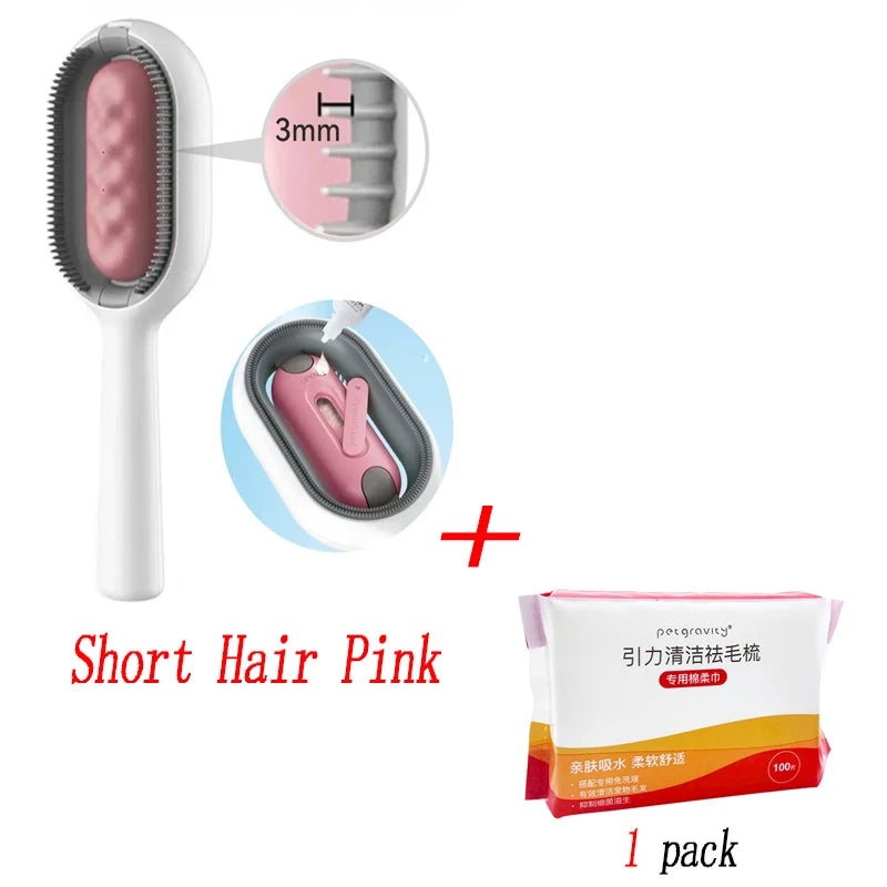 Pet Hair Removal Double Sided Brush Comb Tools