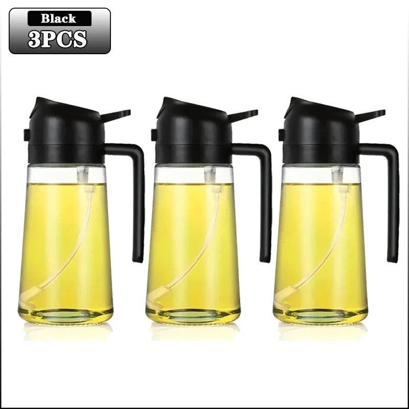 Multifunctional oil bottle 2-in-1 sprayer cooking oil dispenser